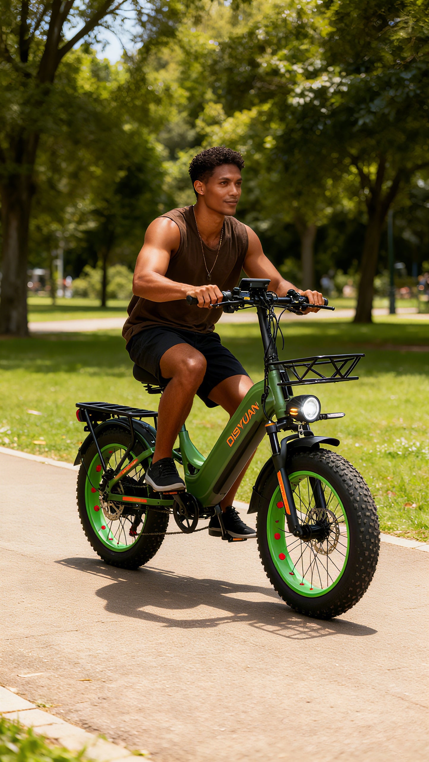 Adult Electric 2-Seat Foldable Hybrid City Bike with 500W Rear Hub Motor Assistance for Urban Travel