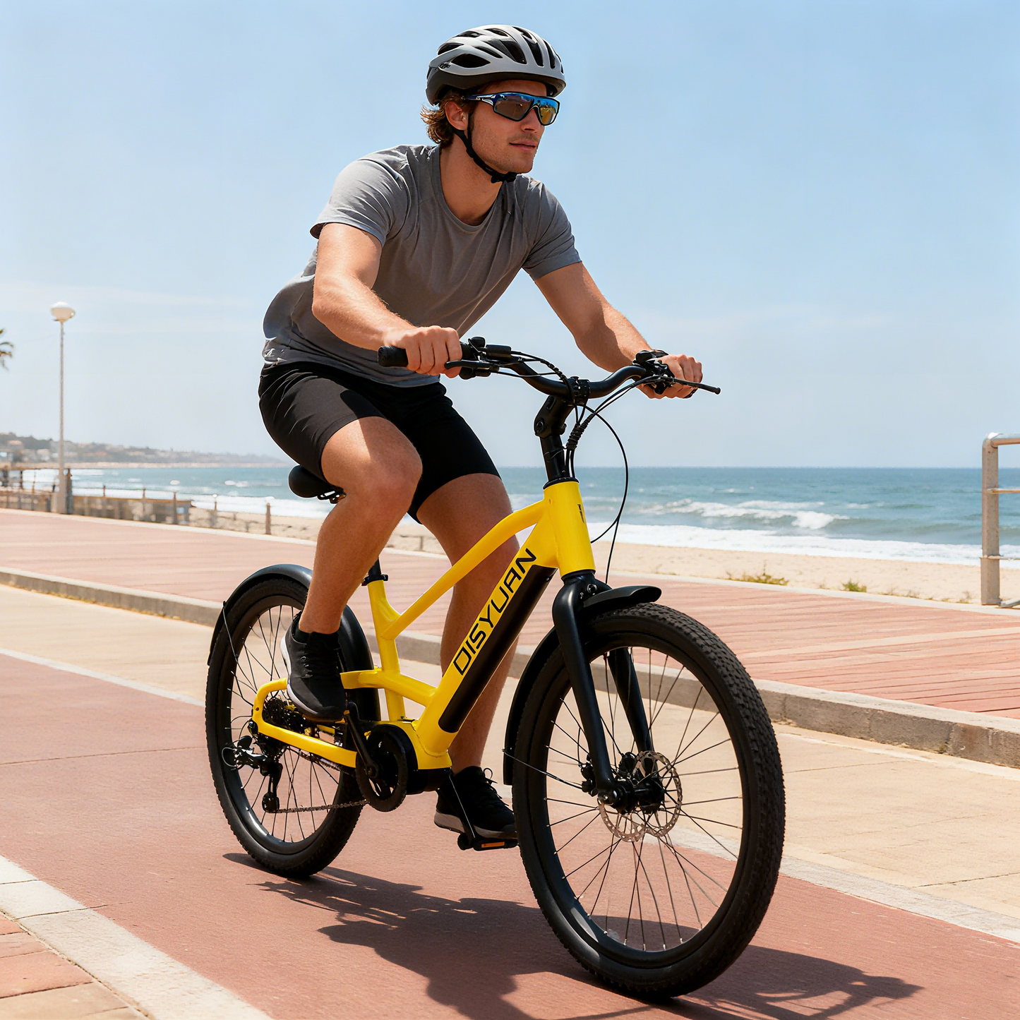Adult Electric 2-Seat Foldable Hybrid City Bike with 500W Rear Hub Motor Assistance for Urban Travel